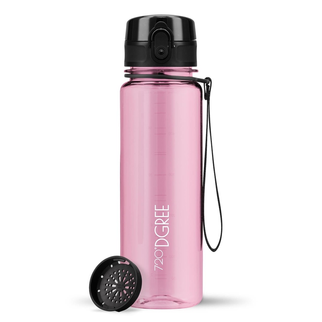 [720_15_500ml_rose] Trinkflasche 720DGREE uberBottle Trinkflasche 500ml crystalClear Sieb (Rose)